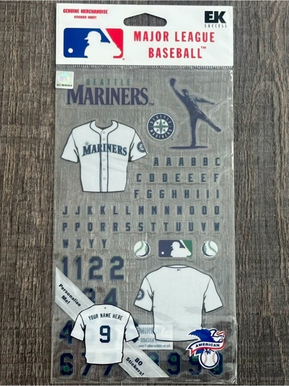 New Seattle Mariners MLB Scrapbook Sticker Set